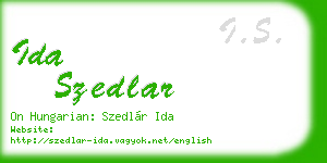 ida szedlar business card